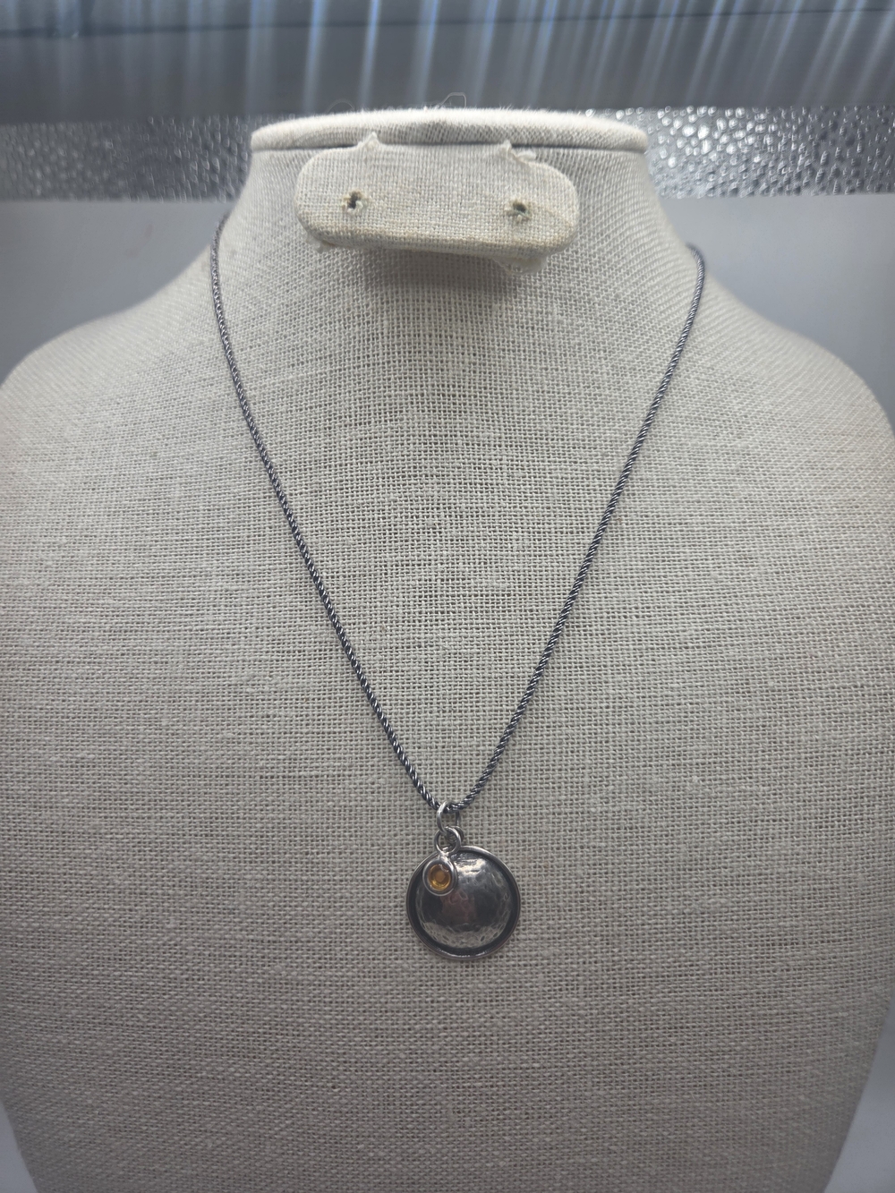 Silpada 925 Sterling Silver Faith Of Mustard Seed Amber Pendant Necklace - Picture 2 of 7